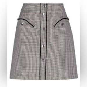 Maje Joldi Houndstooth Check Button Detail Mini Skirt